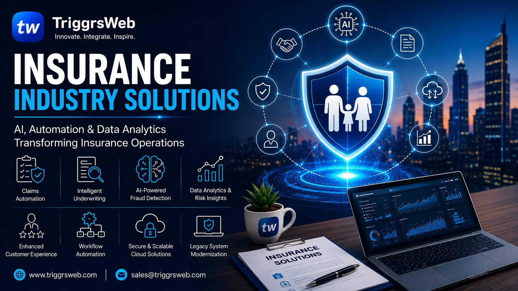 Insurance Industry Solutions: How AI, Automation, and Data Analytics Are Transforming Insurance Operations — cover image